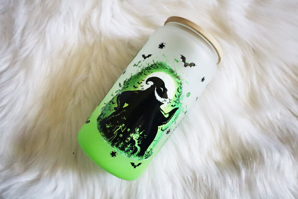 12oz Ombre Glass Can Tumbler - Green Monster