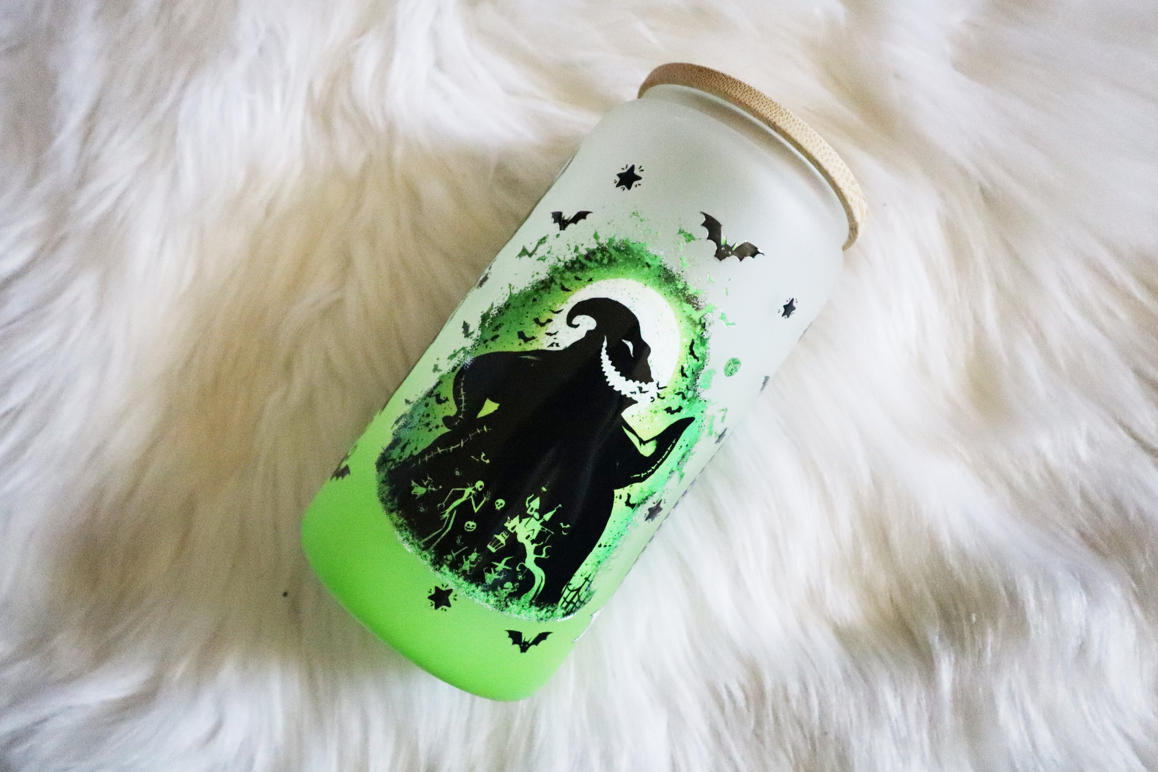 12oz Ombre Glass Can Tumbler - Green Monster