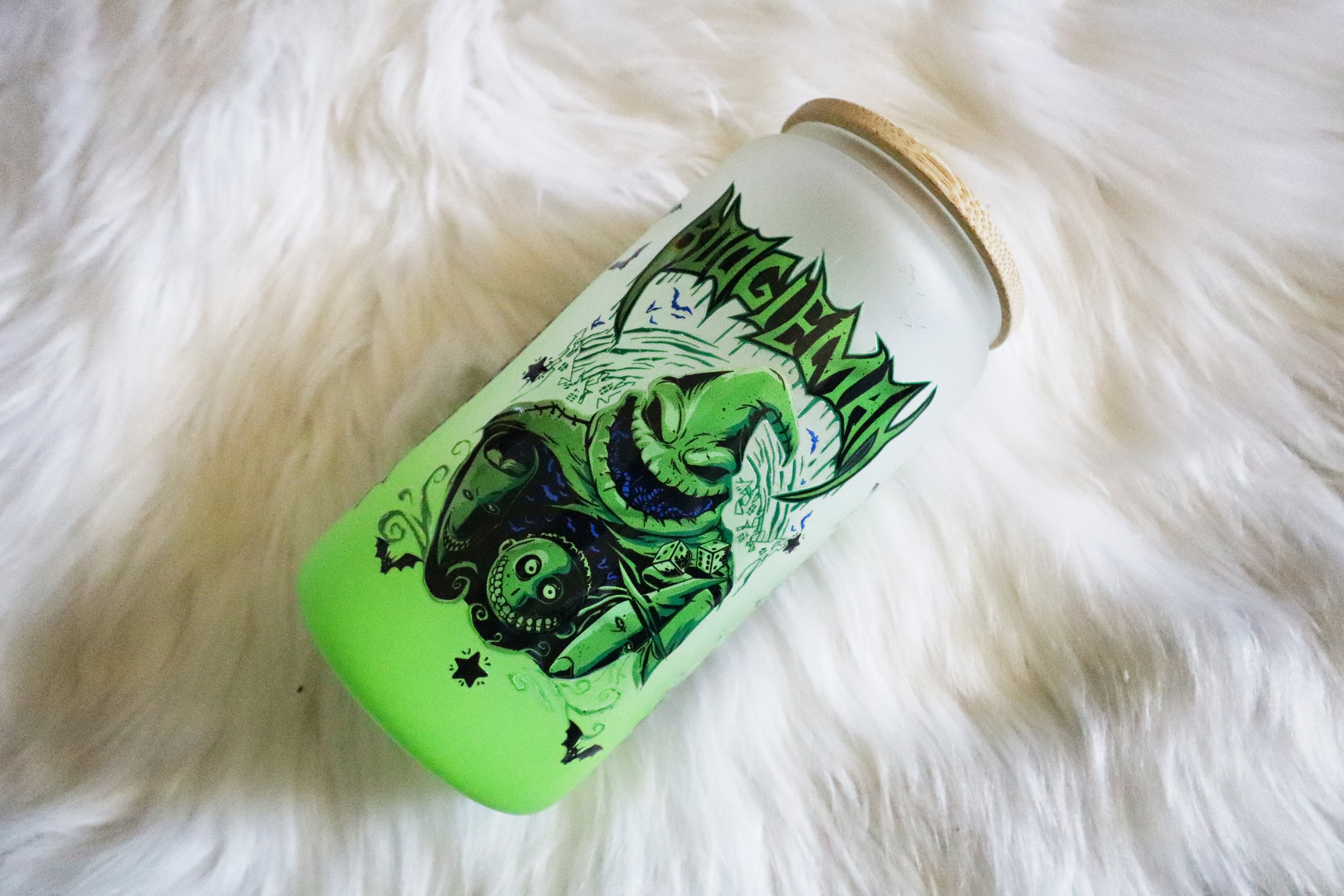 12oz Ombre Glass Can Tumbler - Green Monster