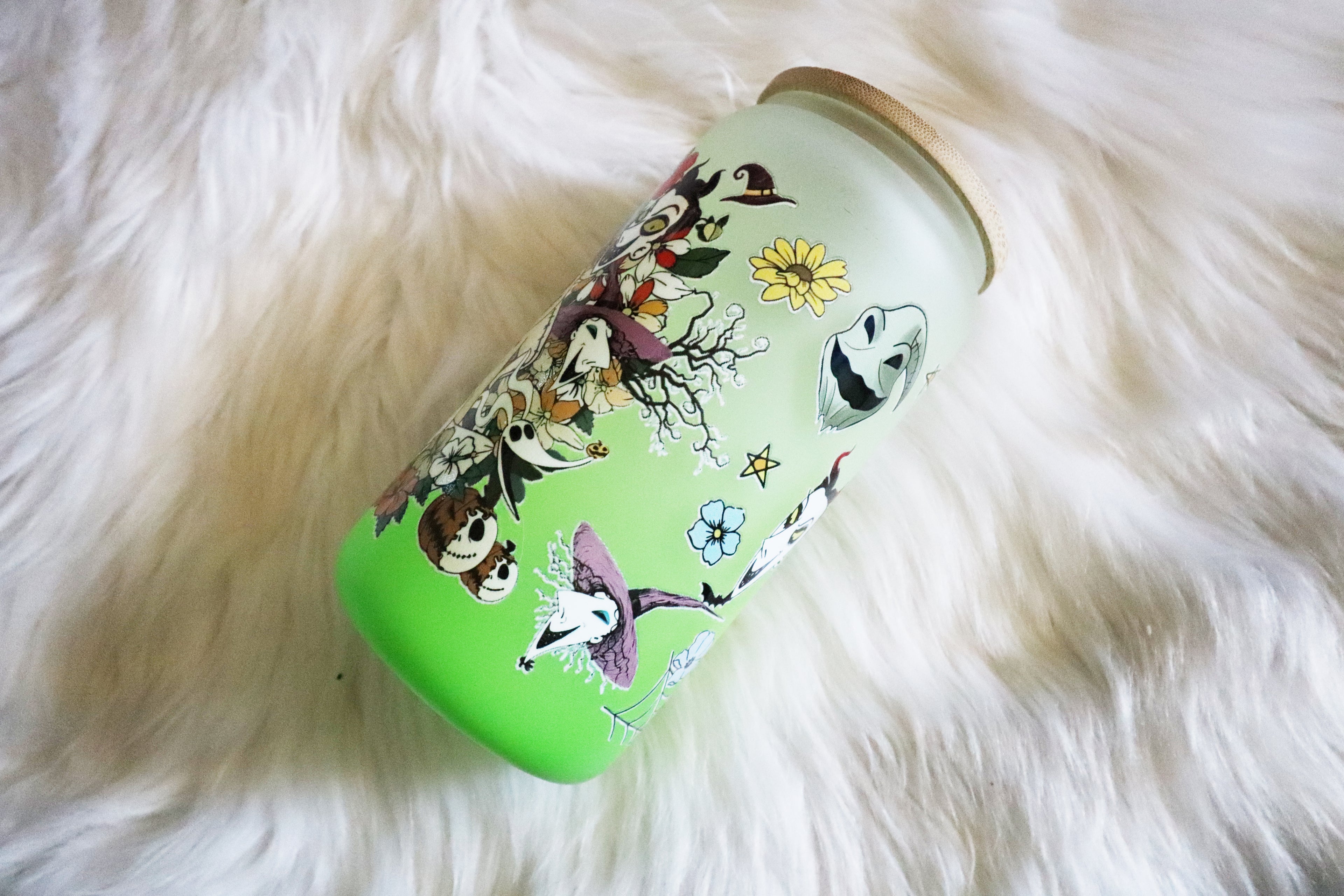 12oz Ombre Glass Can Tumbler - Spooky Characters