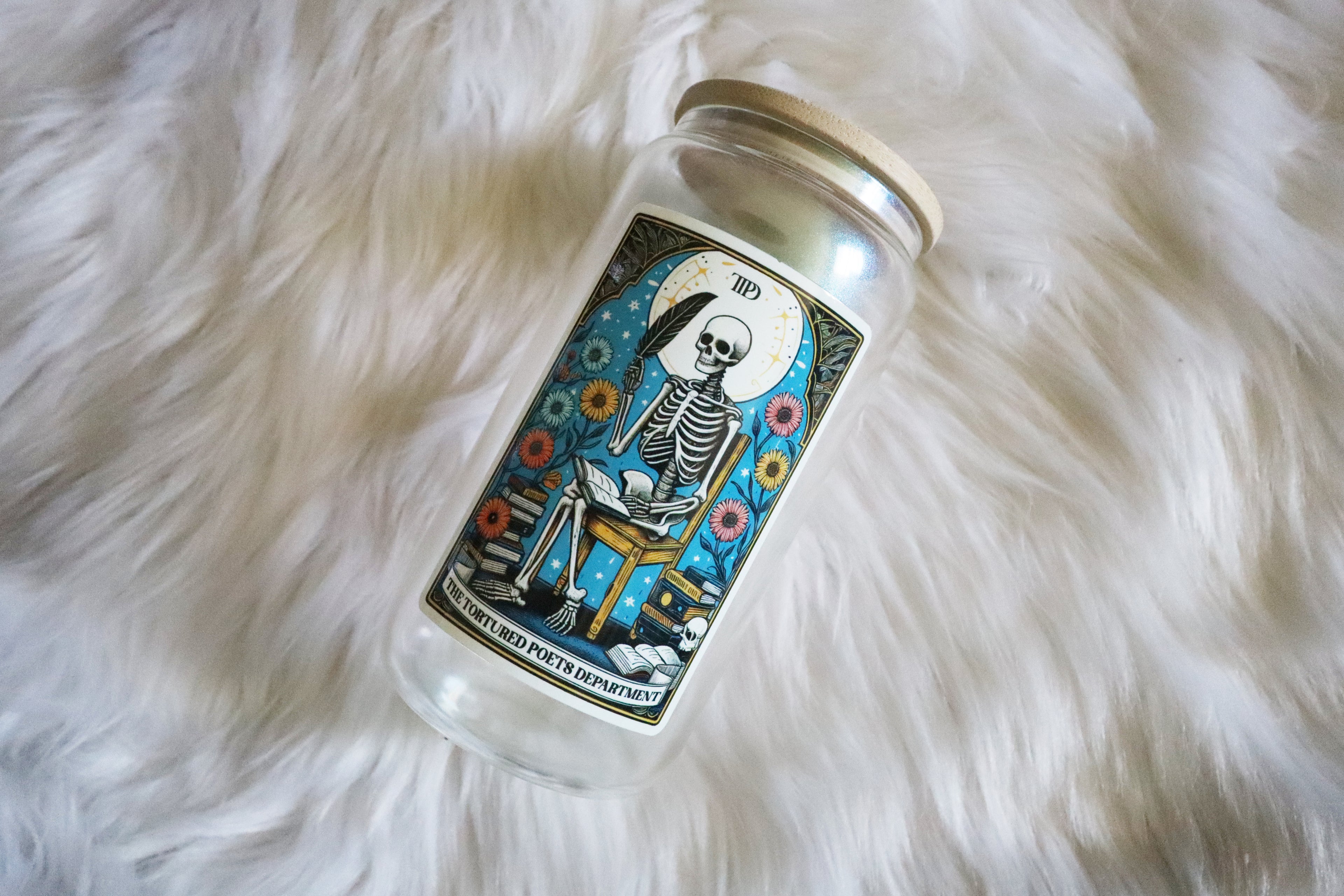 12oz Glass Can Tumbler - Tortured Skelly