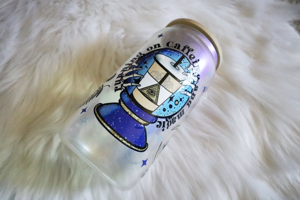 12oz Glass Can Tumbler - Caffeine and Magic