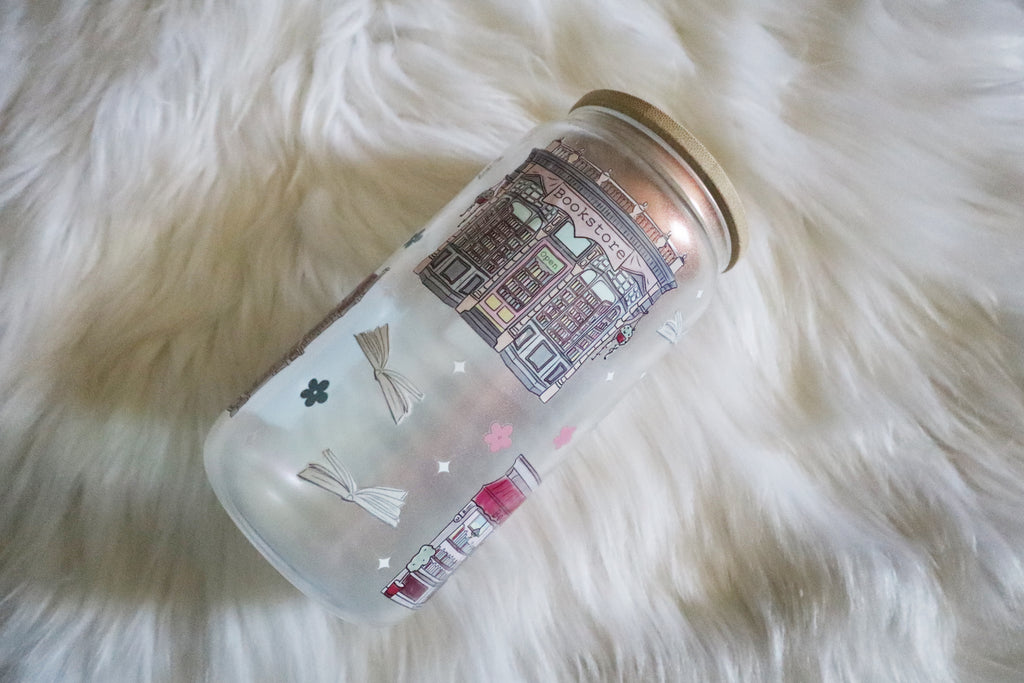 12oz Glass Can Tumbler - Take Me to the Bookstore