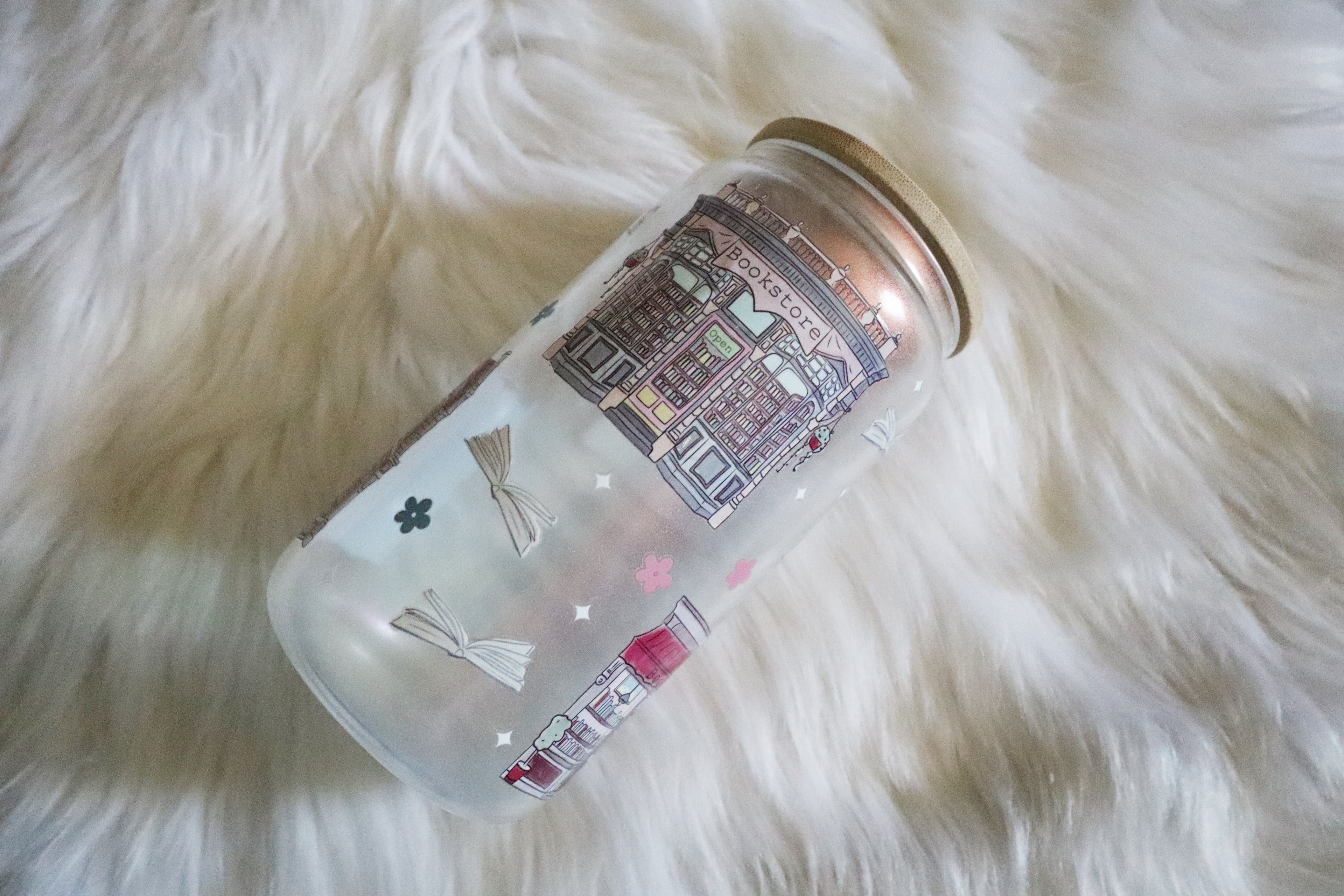 12oz Glass Can Tumbler - Take Me to the Bookstore