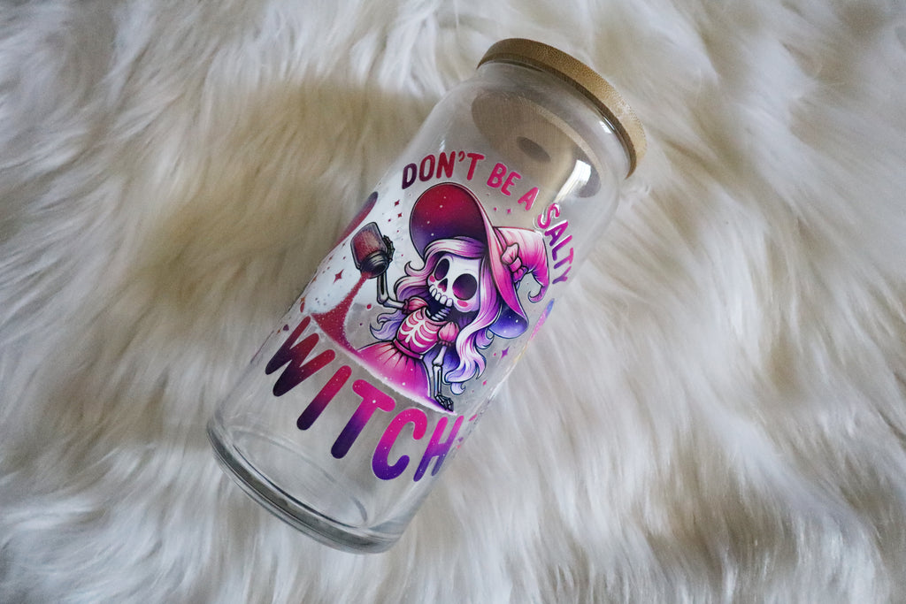 12oz Glass Can Tumbler - Witchy
