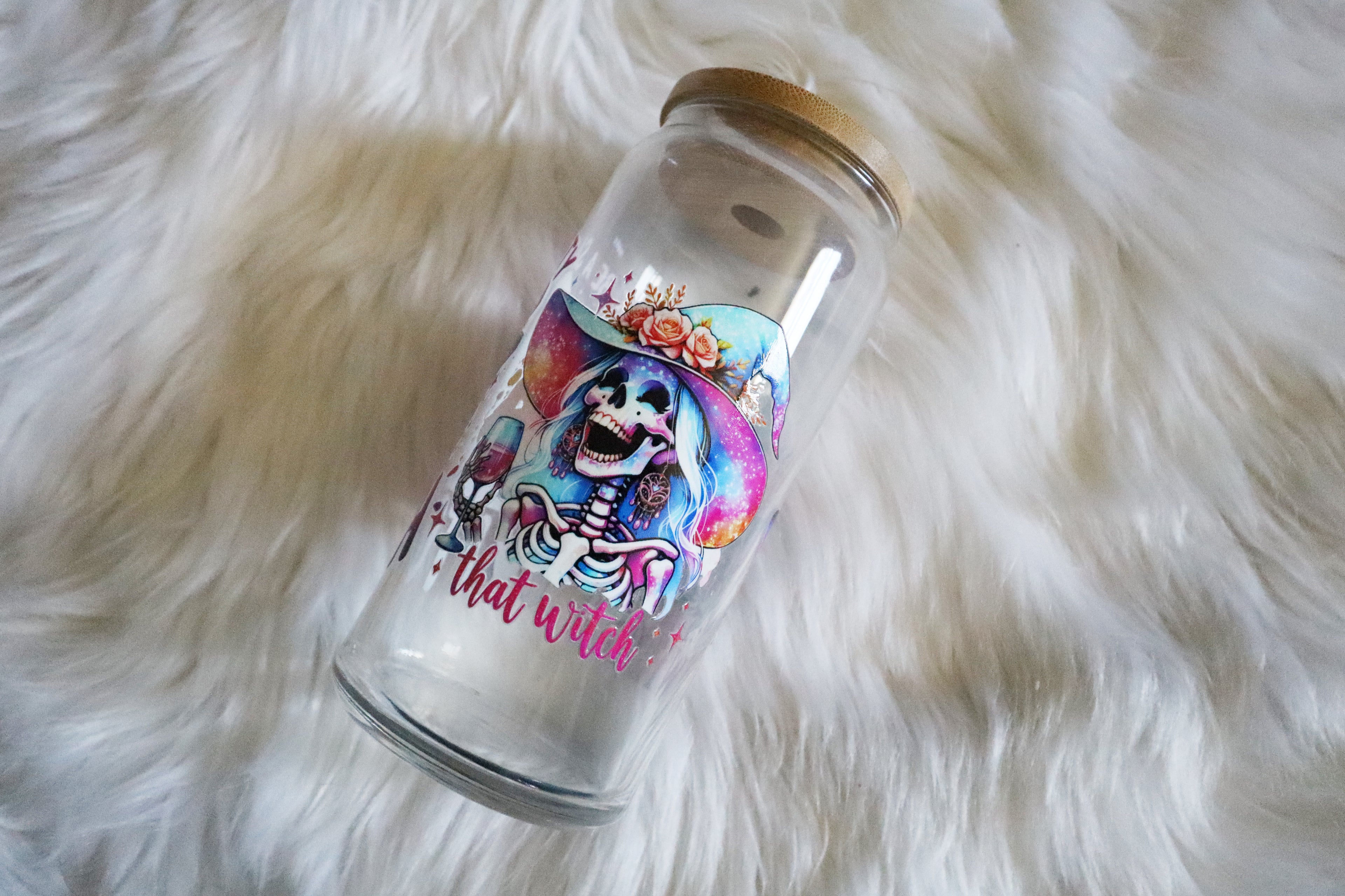 12oz Glass Can Tumbler - Witchy