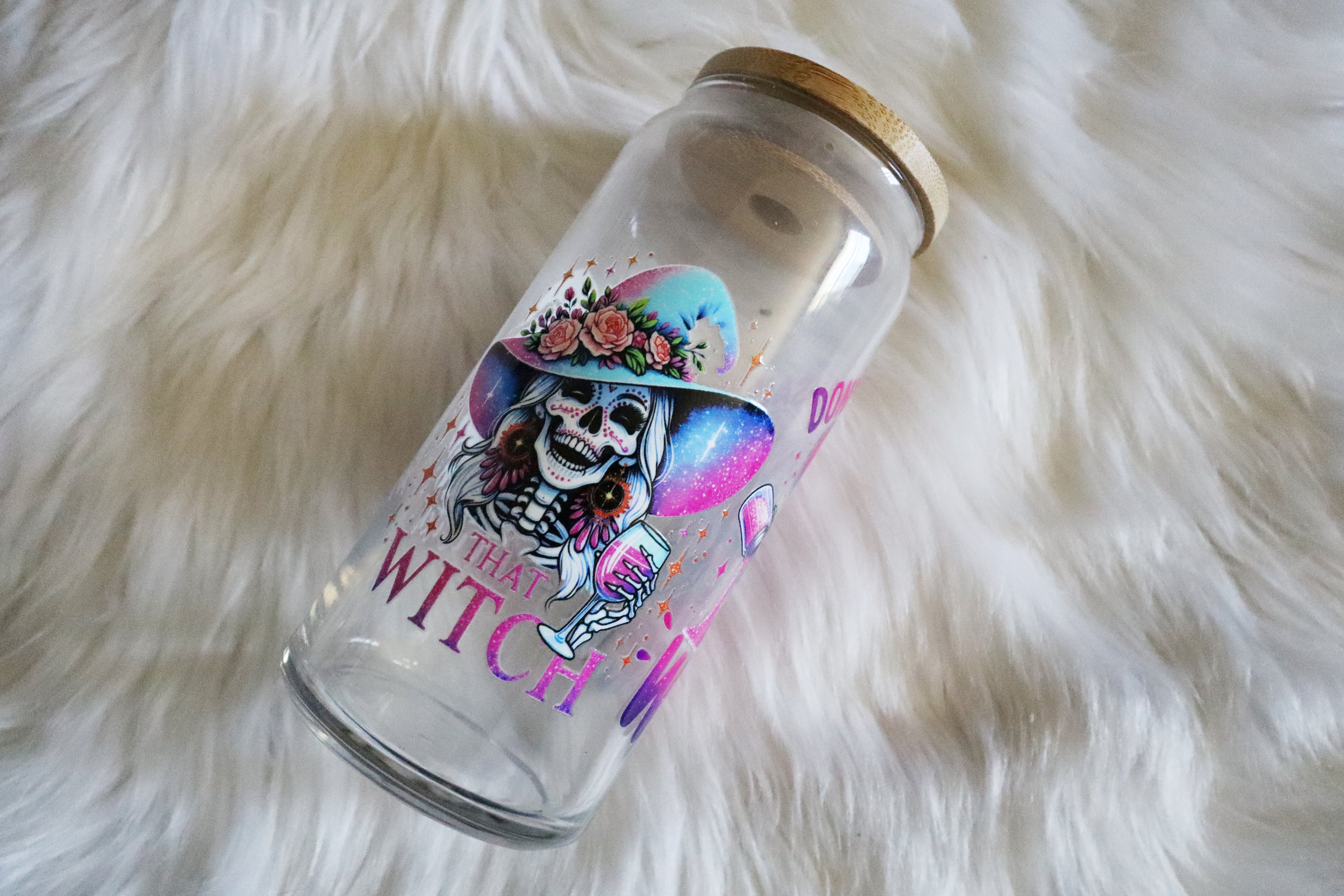 12oz Glass Can Tumbler - Witchy