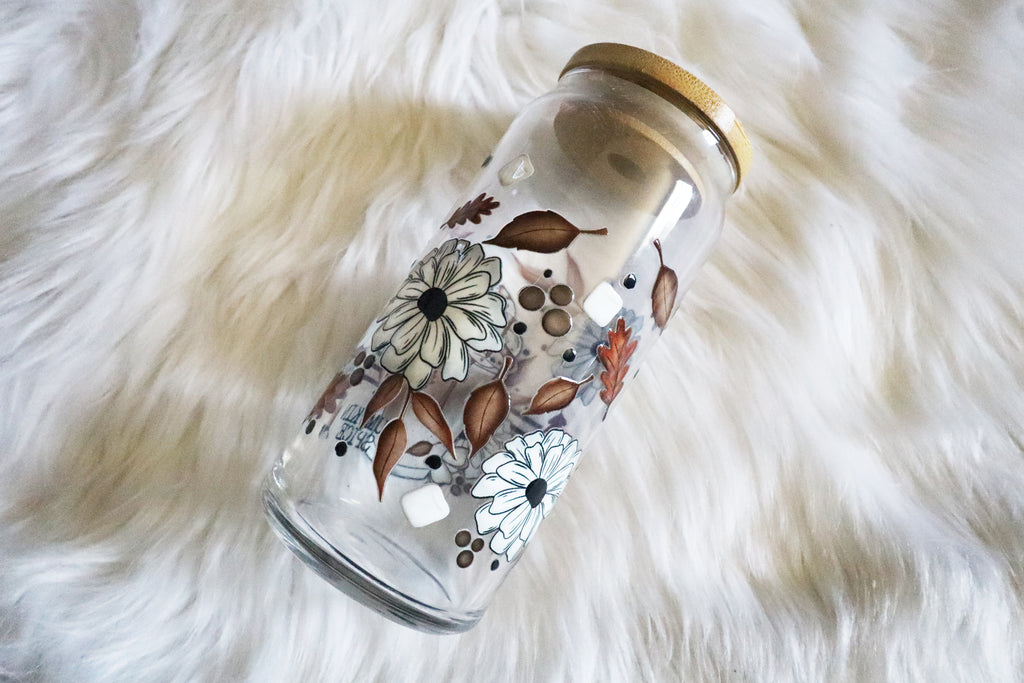 12oz Glass Can Tumbler - Pumpkin Spice