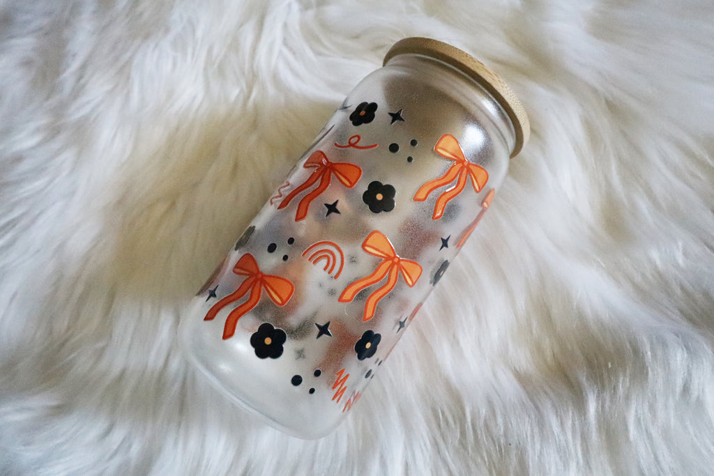 12oz Glass Can Tumbler - Spooky Cow