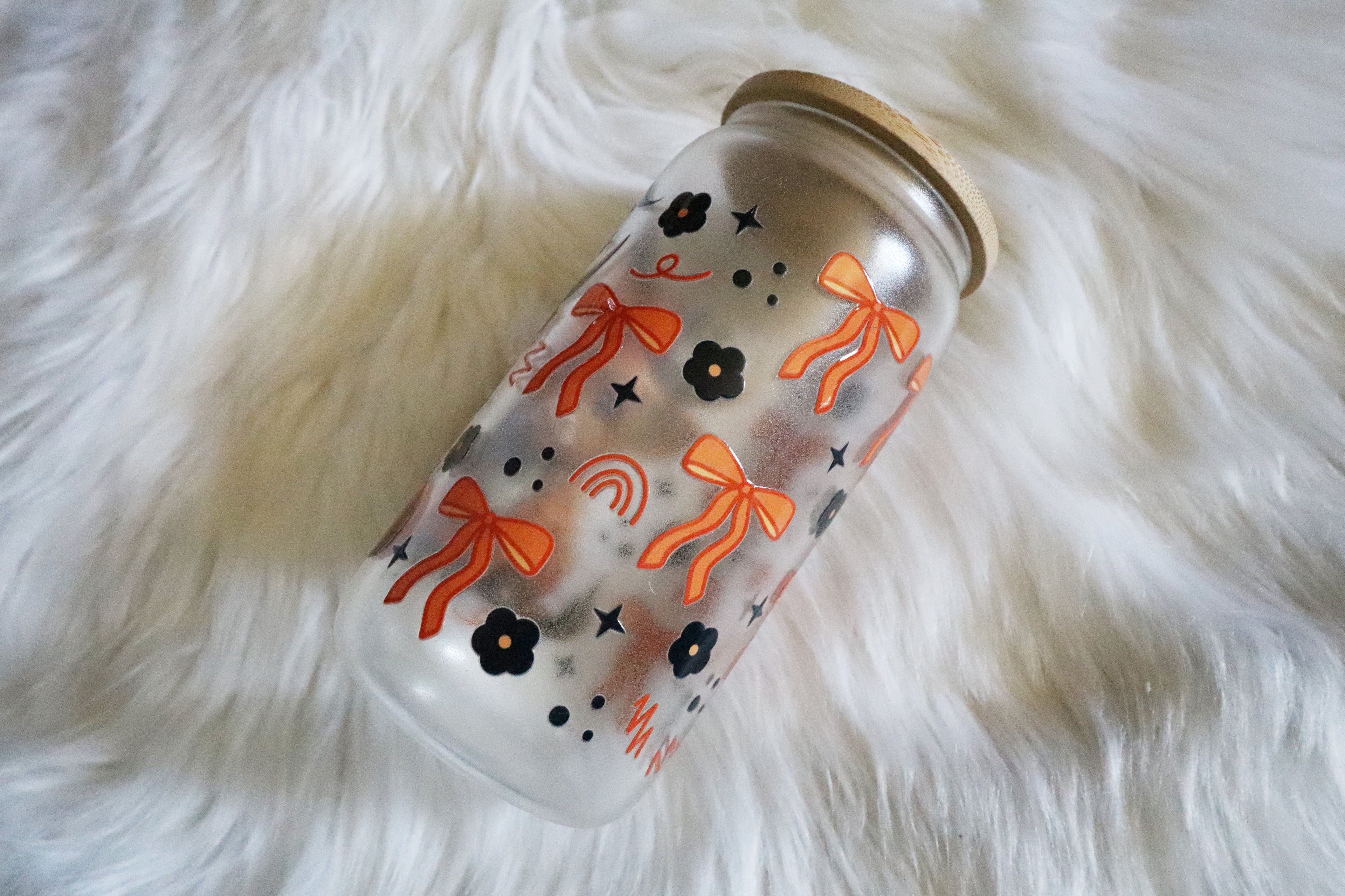 12oz Glass Can Tumbler - Spooky Cow