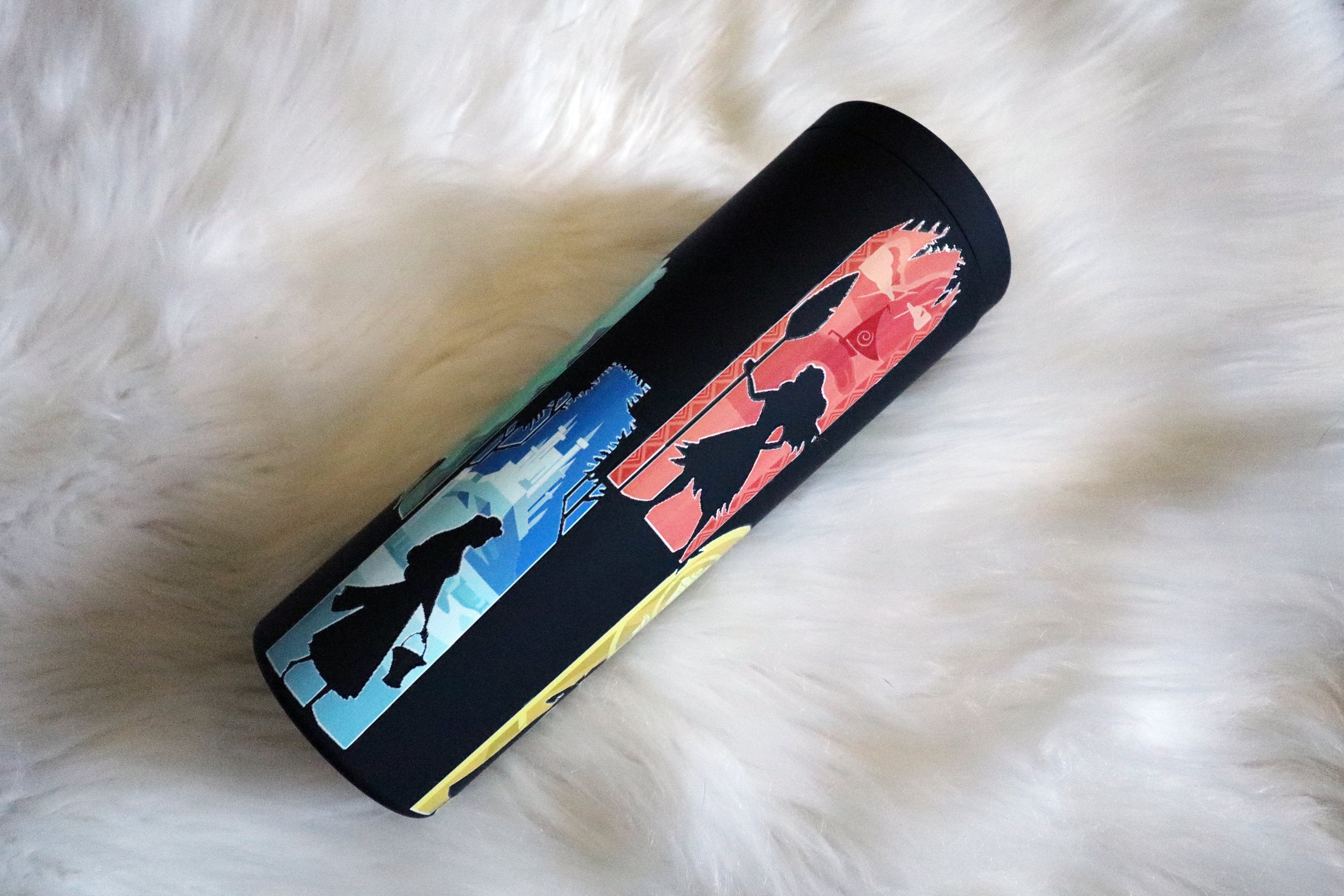 16oz Matte Black Plastic Tumbler - Princesses (Oopsie)