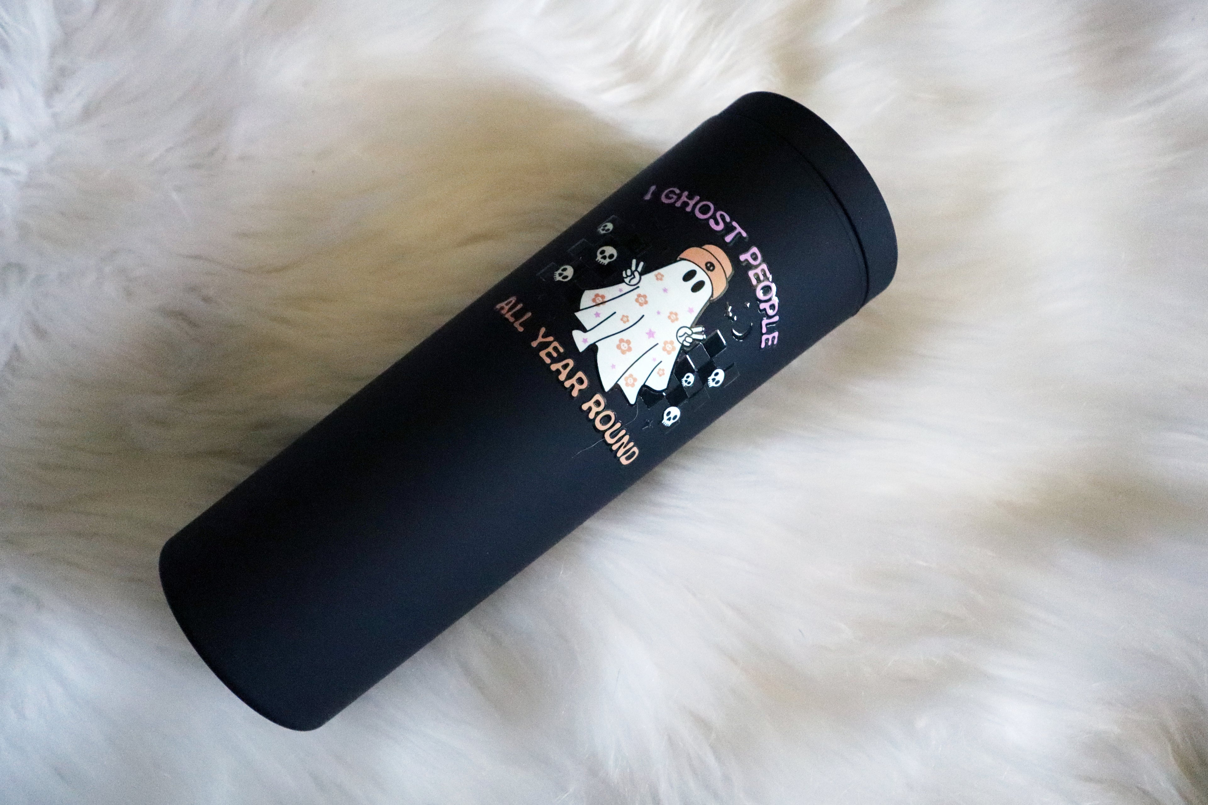 16oz Matte Black Plastic Tumbler - Ghost People