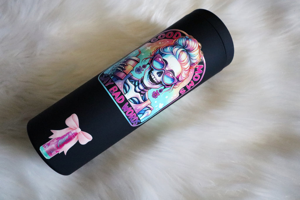 16oz Matte Black Plastic Tumbler - Good Moms / Alani