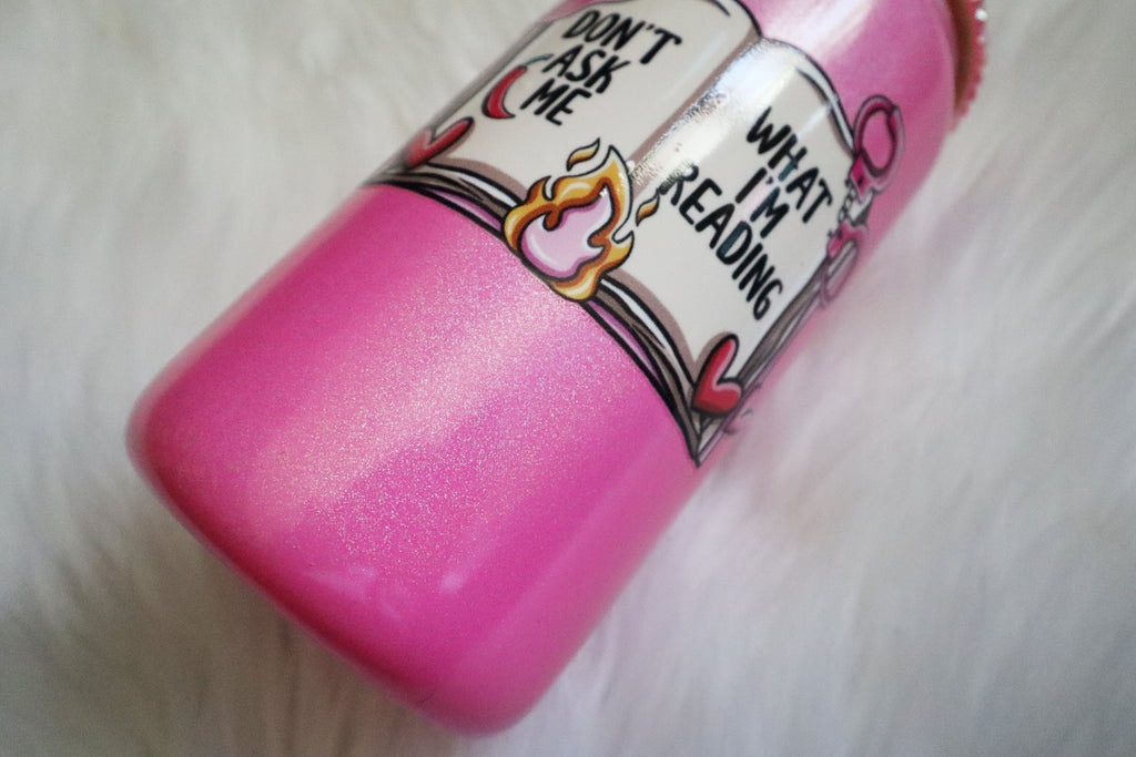 12oz Glass Can Bling Lid Tumbler - Don't Ask Me What I'm Reading (Oopsie Tumbler - Pls Read Description)