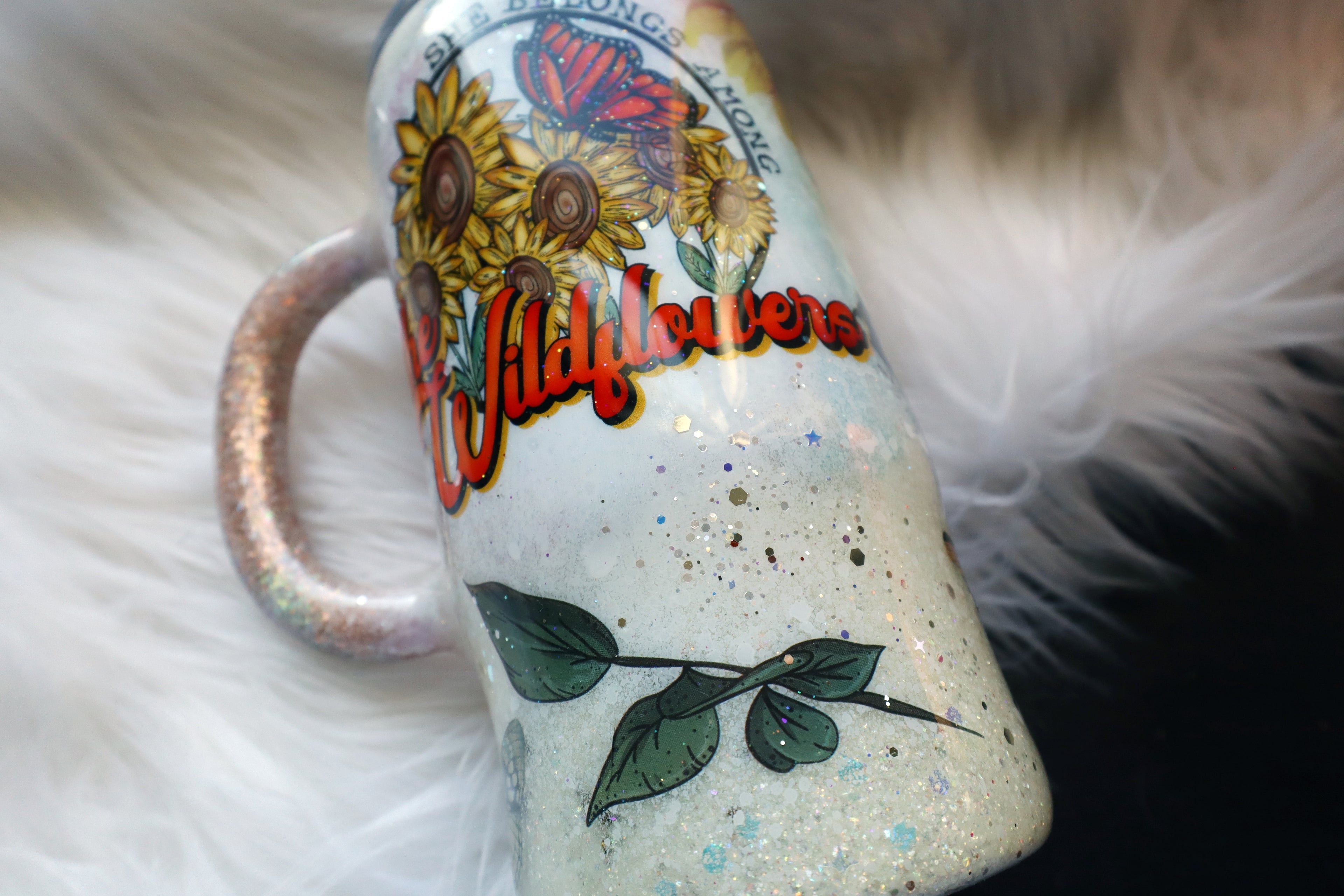 16oz Stainless Steel Tumbler - Mug - Wildflowers