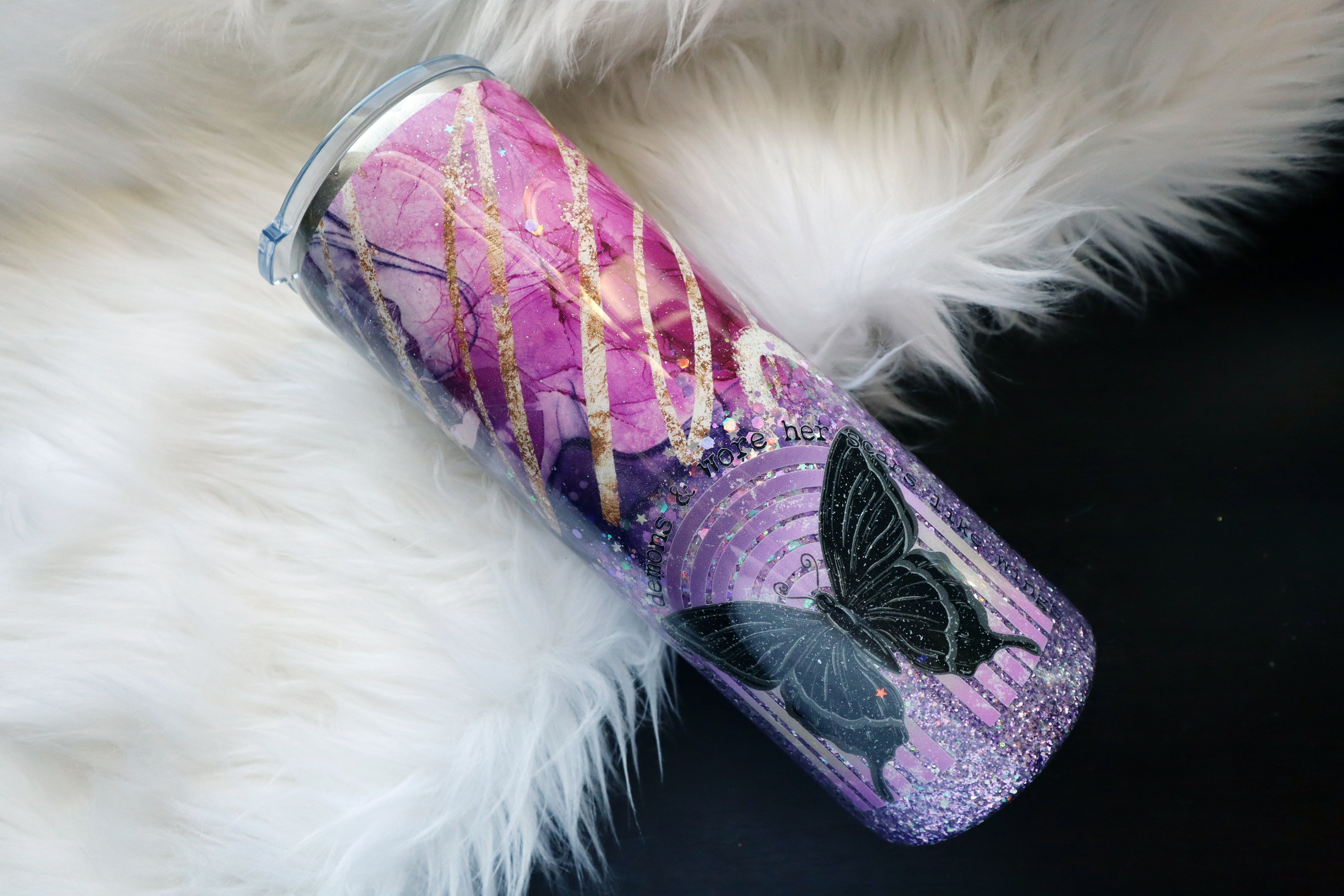 24oz Stainless Steel Tumbler - Conquered Her Demons