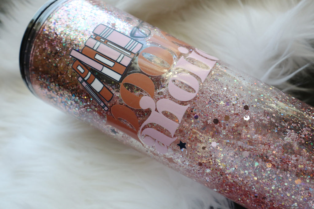 24oz Acrylic Snow Globe Tumbler - Bookaholic