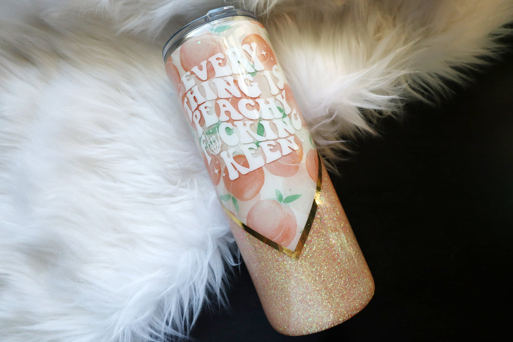 24oz Stainless Steel Tumbler - Peachy Effin Keen