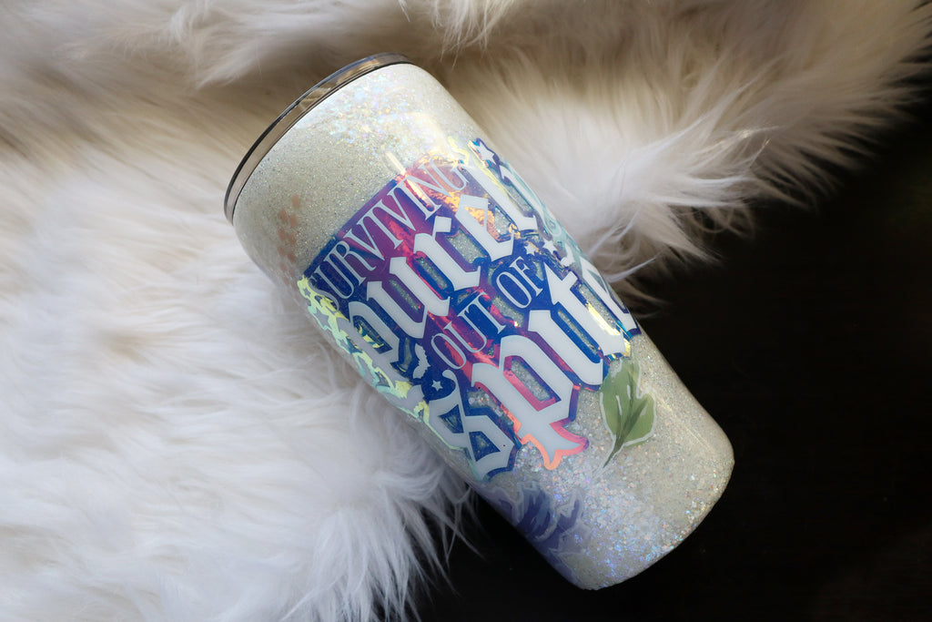 22oz Stainless Steel Tumbler - Surviving Out of Spite