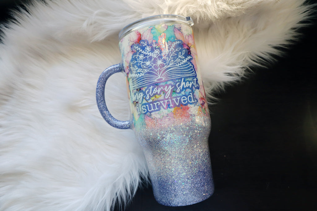 32oz Stainless Steel Tumbler - Long Story Short, I Survived
