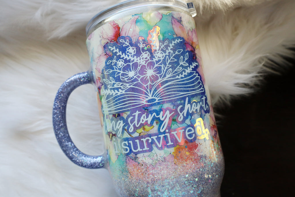 32oz Stainless Steel Tumbler - Long Story Short, I Survived