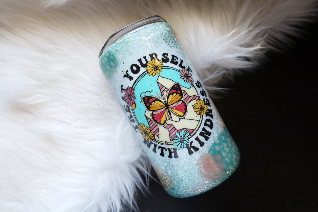 16oz Stainless Steel Tumbler - Treat Yourself With Kindness