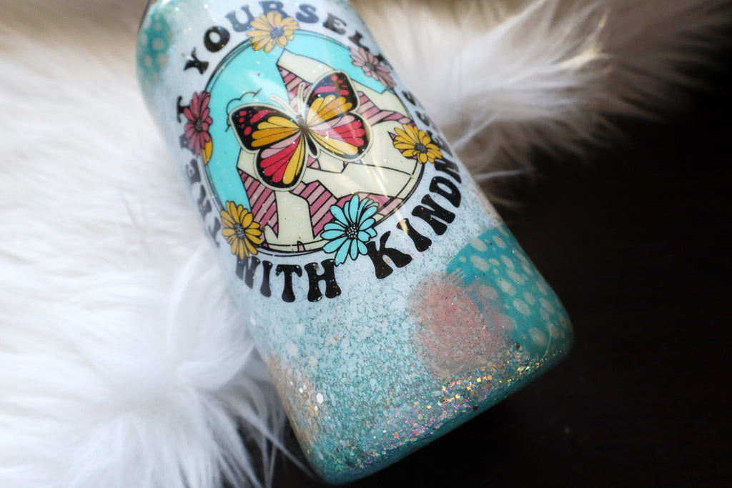 16oz Stainless Steel Tumbler - Treat Yourself With Kindness