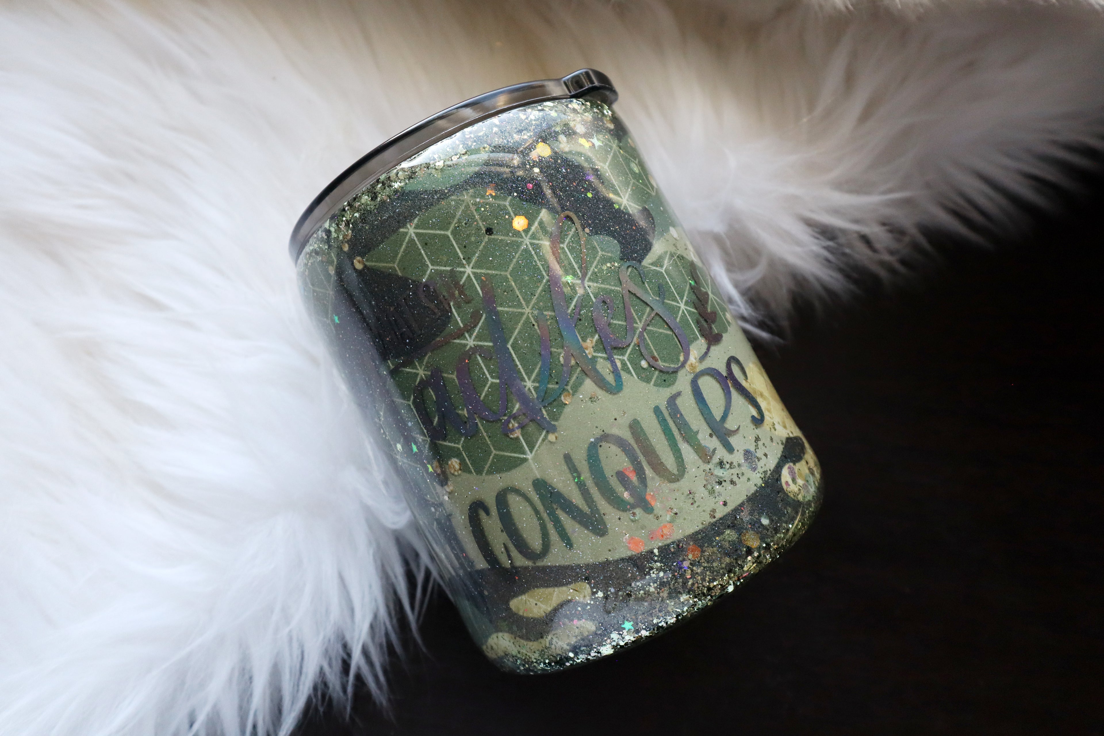 10oz Stainless Steel Tumbler - What She Tackles