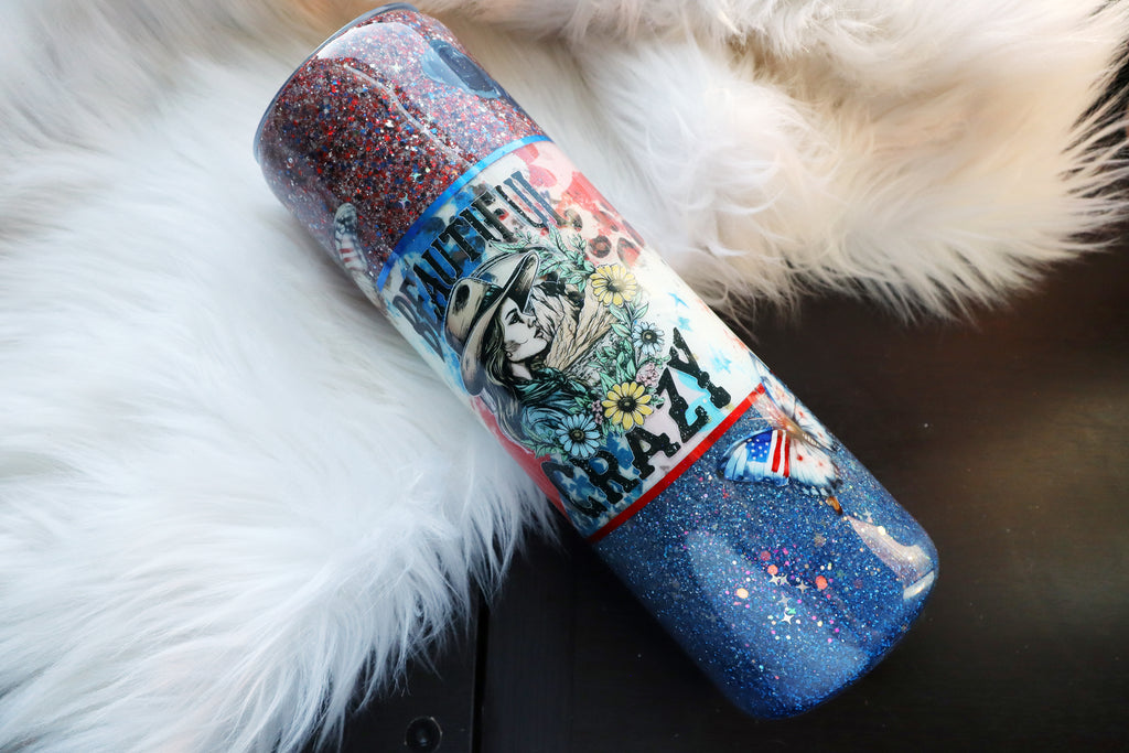 30oz Stainless Steel Tumbler - Beautiful Crazy