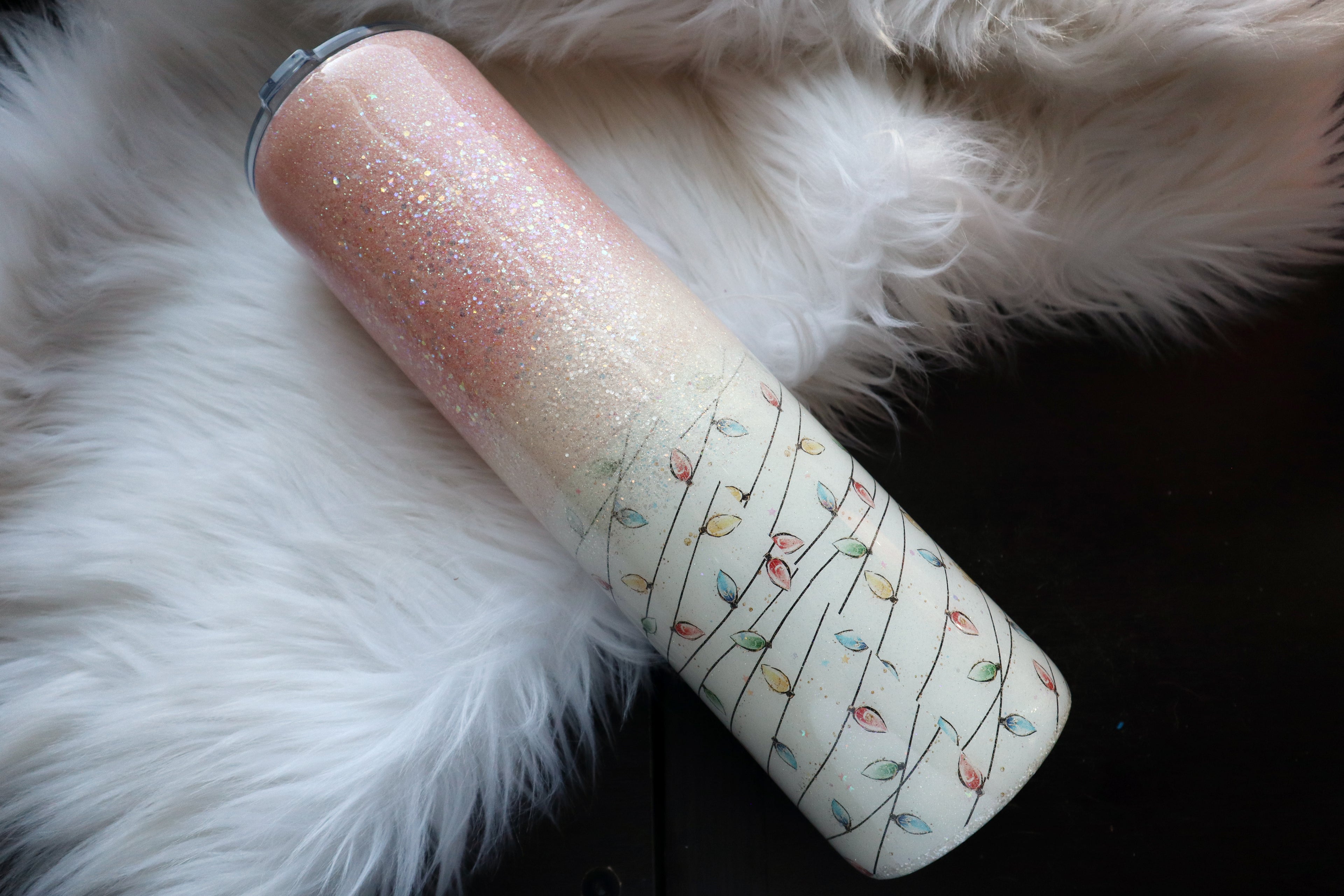32oz Stainless Steel Tumbler - Pink Christmas