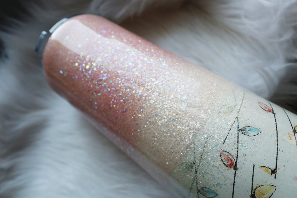 32oz Stainless Steel Tumbler - Pink Christmas