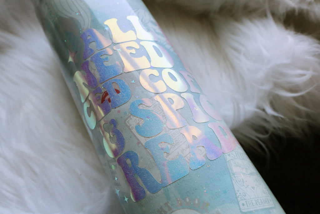 32oz Stainless Steel Tumbler - Iced Coffee & Spicy Reads