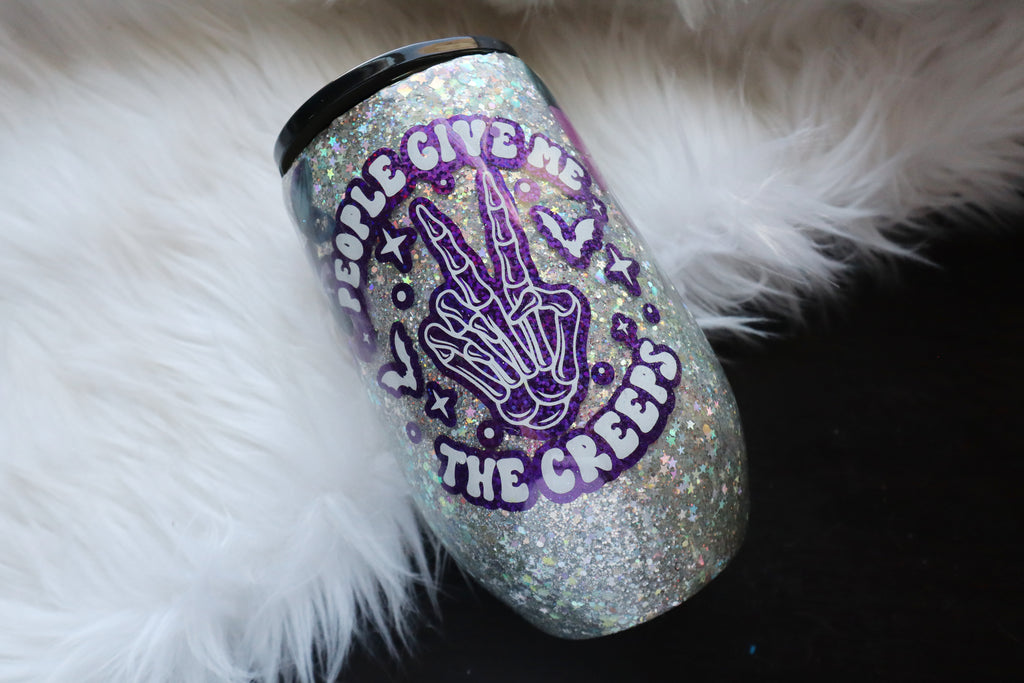 14oz Stainless Steel Wine Tumbler - People Give Me the Creeps