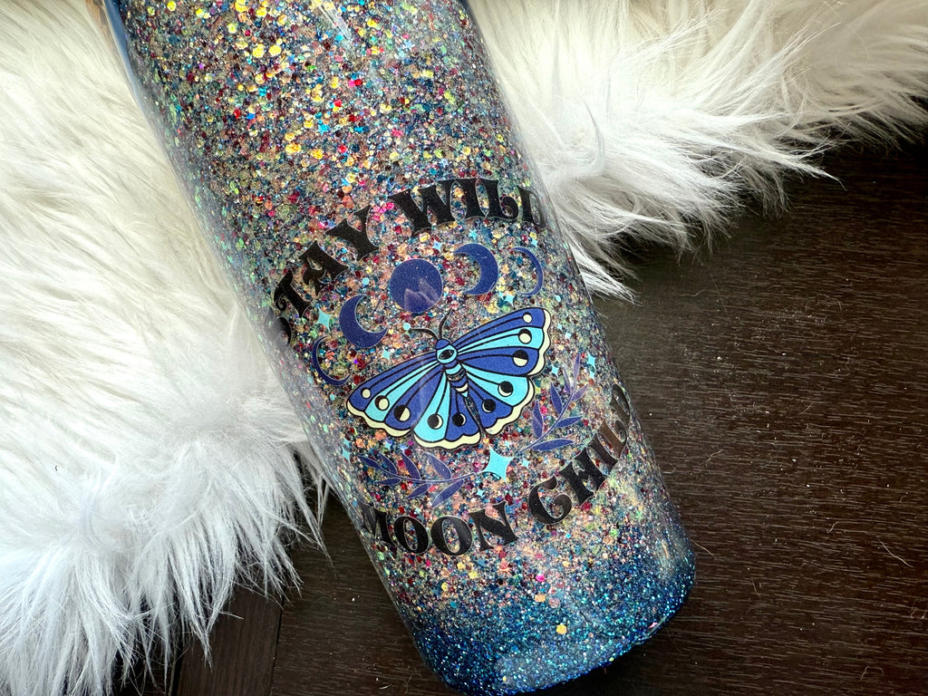32oz Stainless Steel Tumbler - Stay Wild Moon Child
