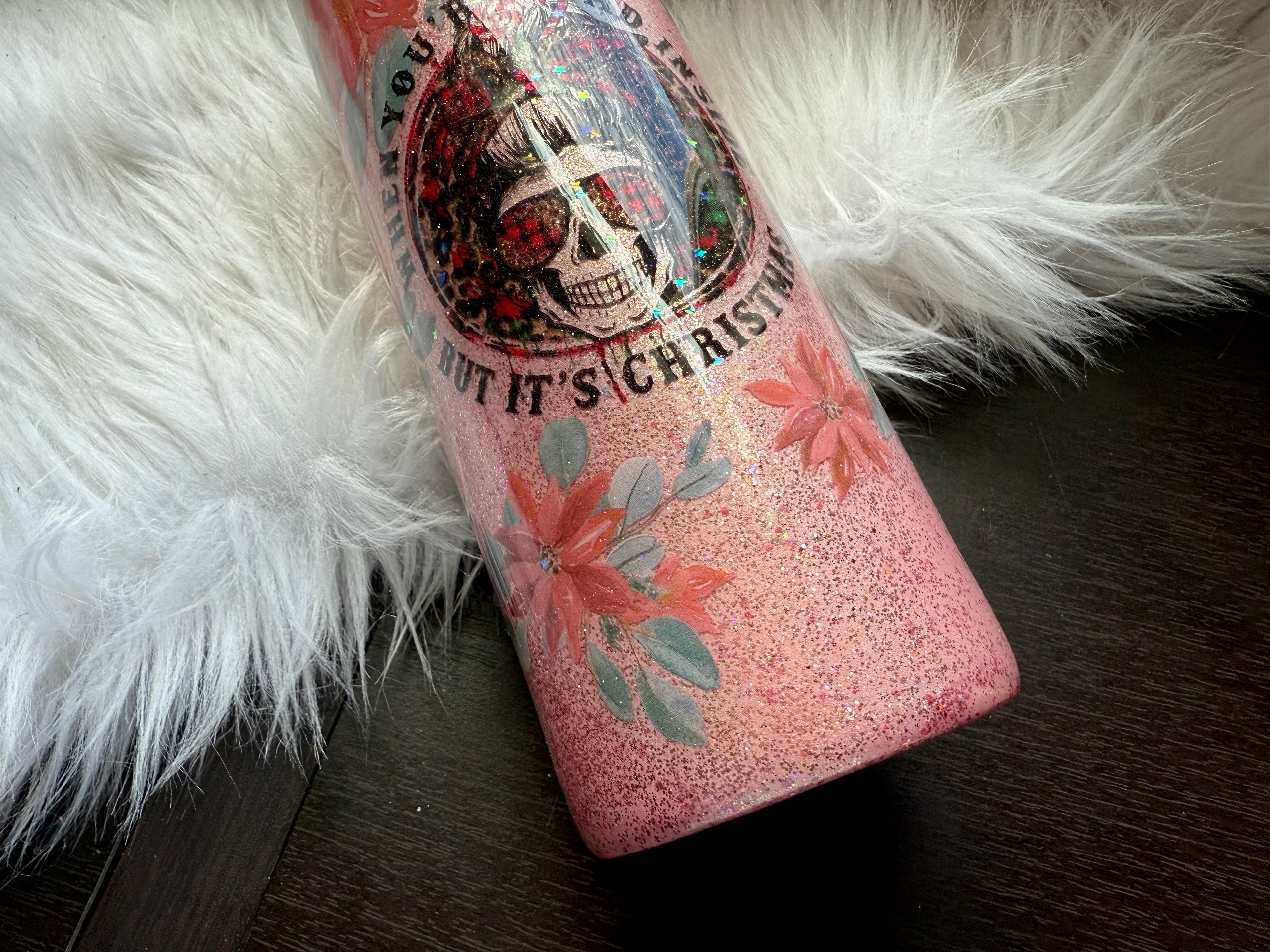 20oz Stainless Steel Tumbler - Dead Inside But It's Christmas Skelly