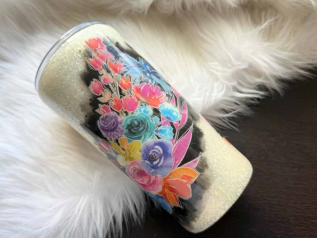 20oz Stainless Steel Tumbler - Messy Buns & Strong Coffee