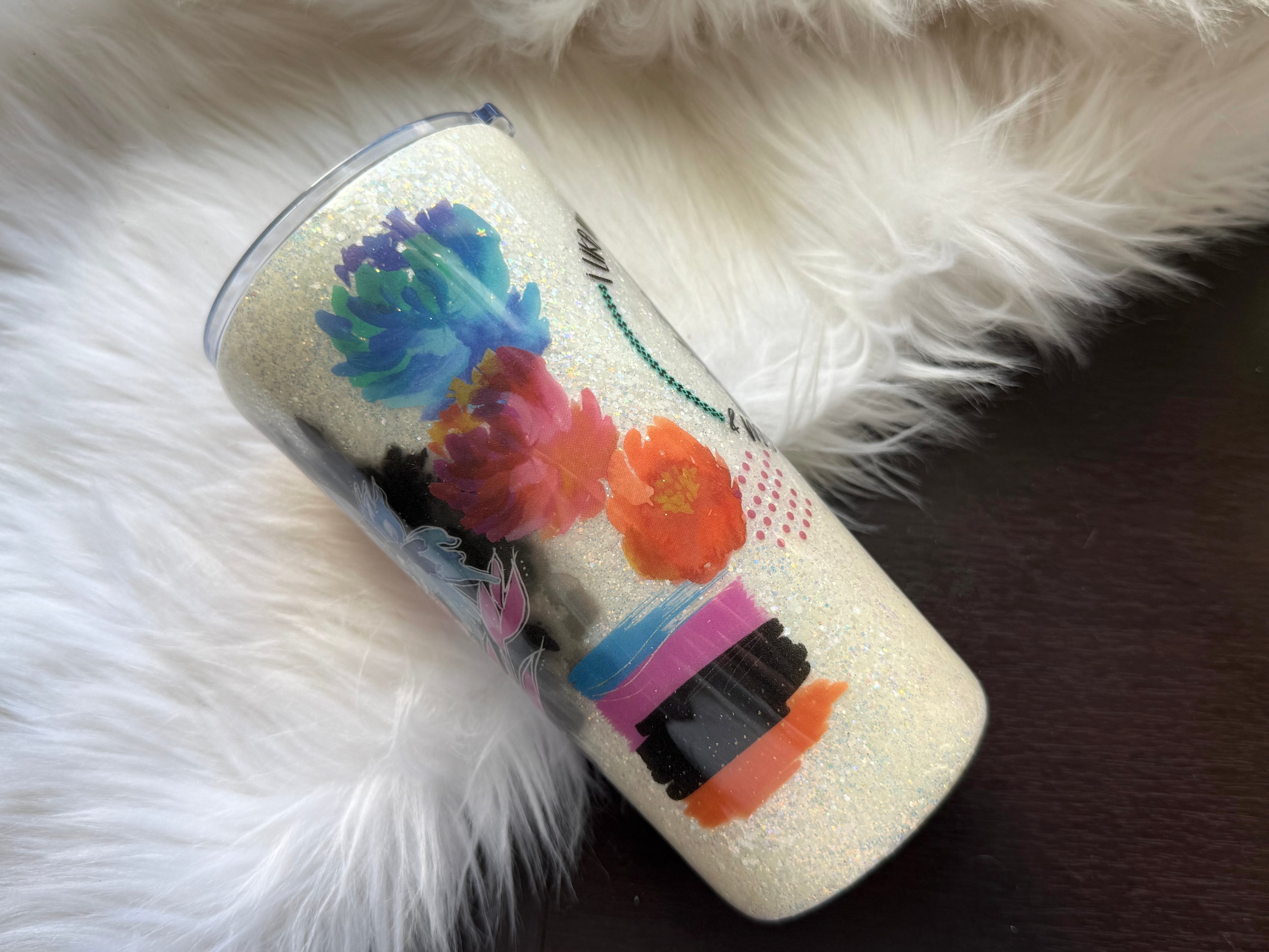20oz Stainless Steel Tumbler - Messy Buns & Strong Coffee