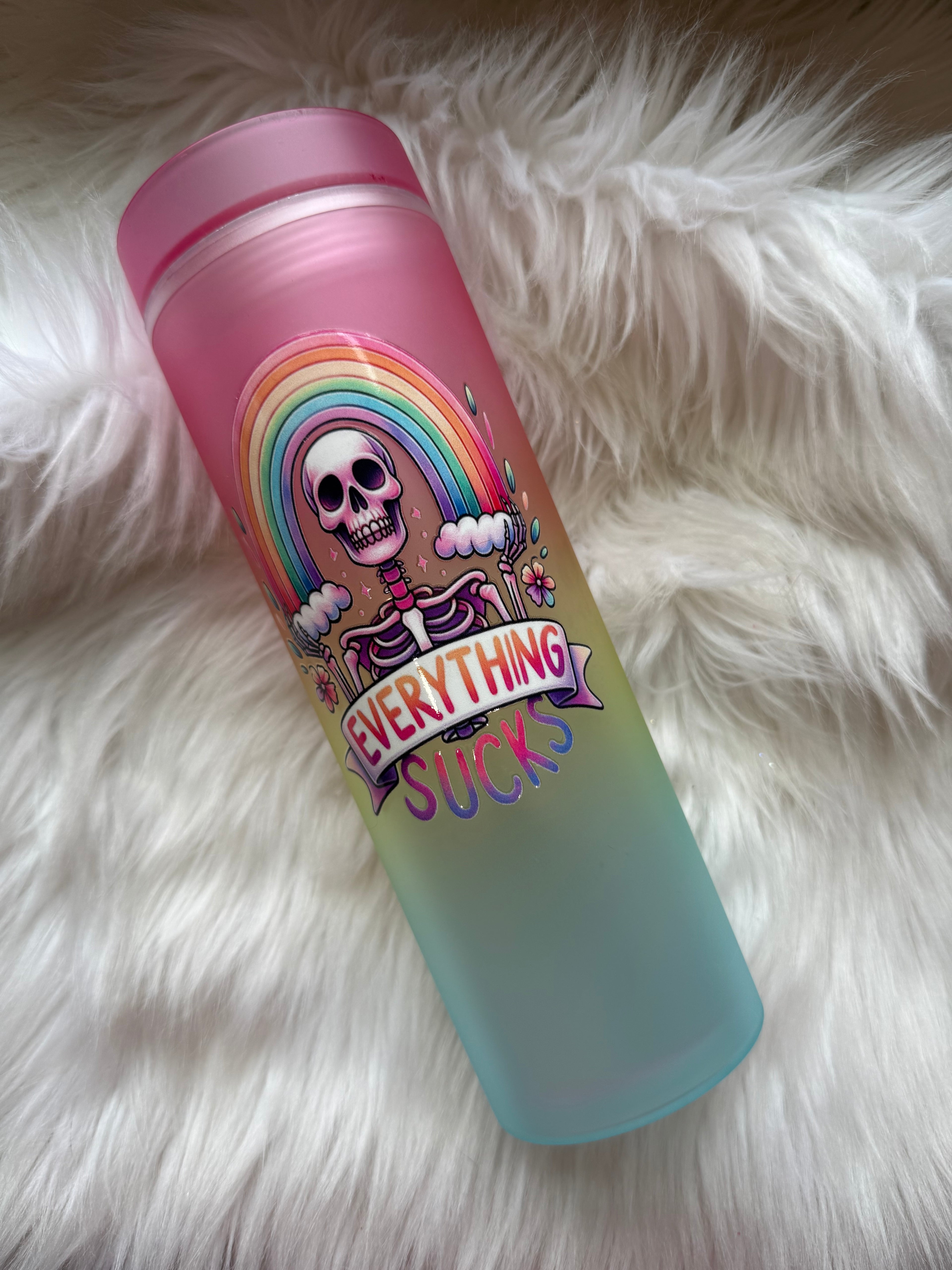 16oz Skinny Acrylic Tumbler - Everything Sucks