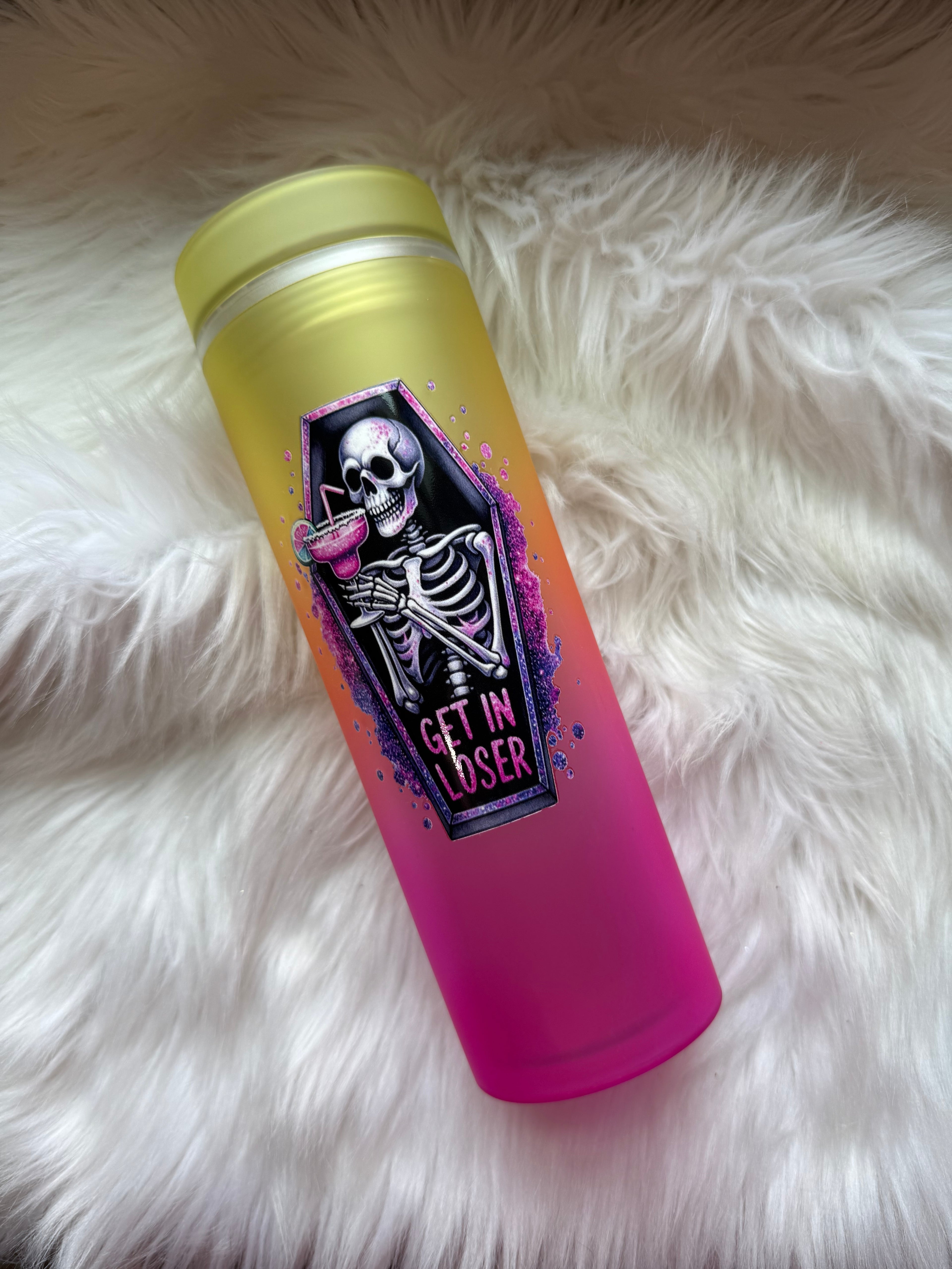 16oz Skinny Acrylic Tumbler - Get In Loser Skelly