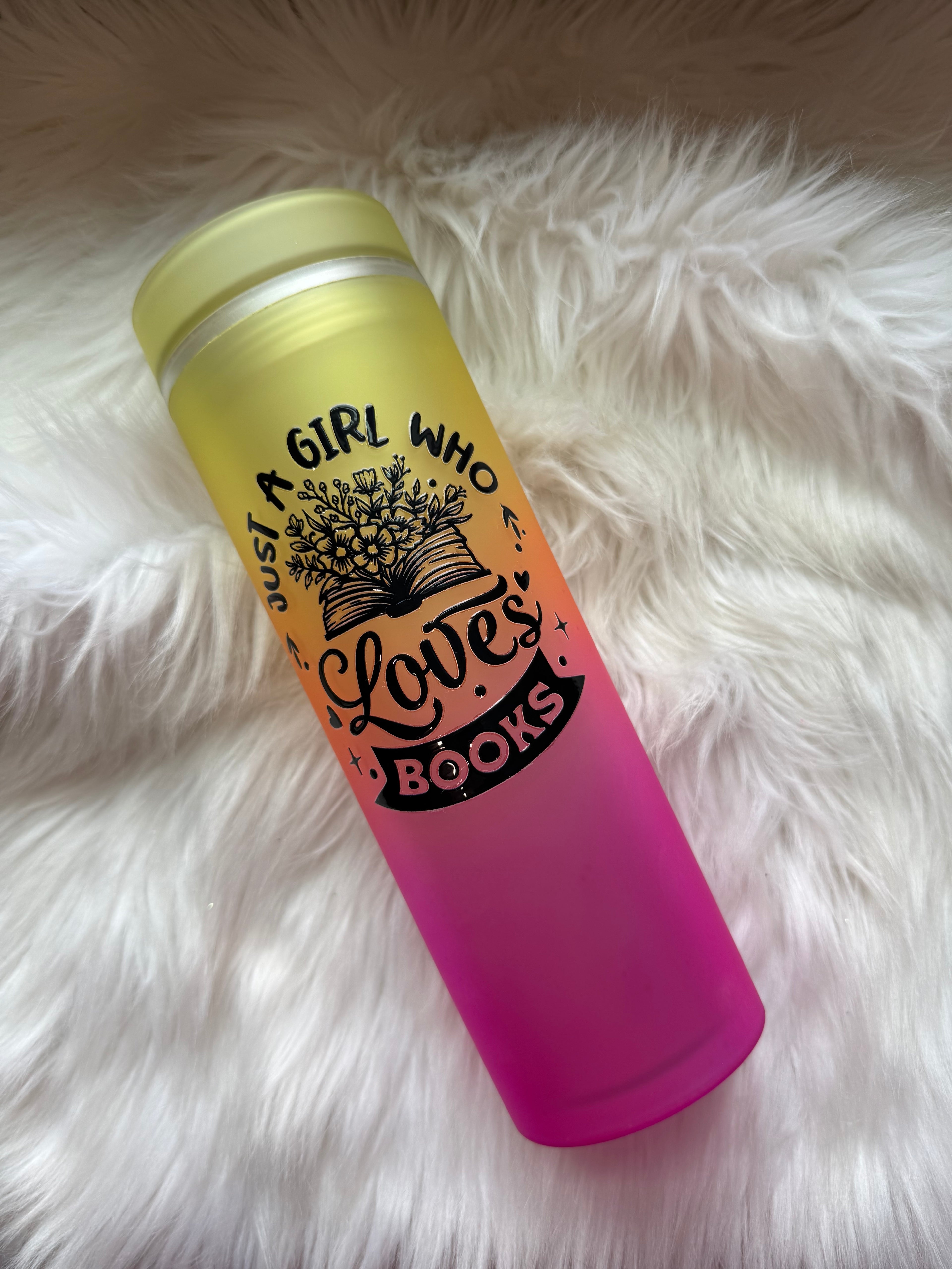 16oz Skinny Acrylic Tumbler - Girl Who Loves Books