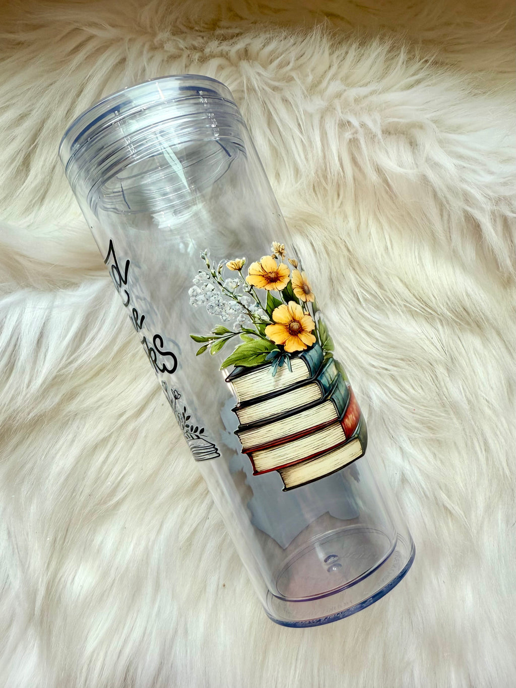 16oz Skinny Acrylic Tumbler - Read More Books