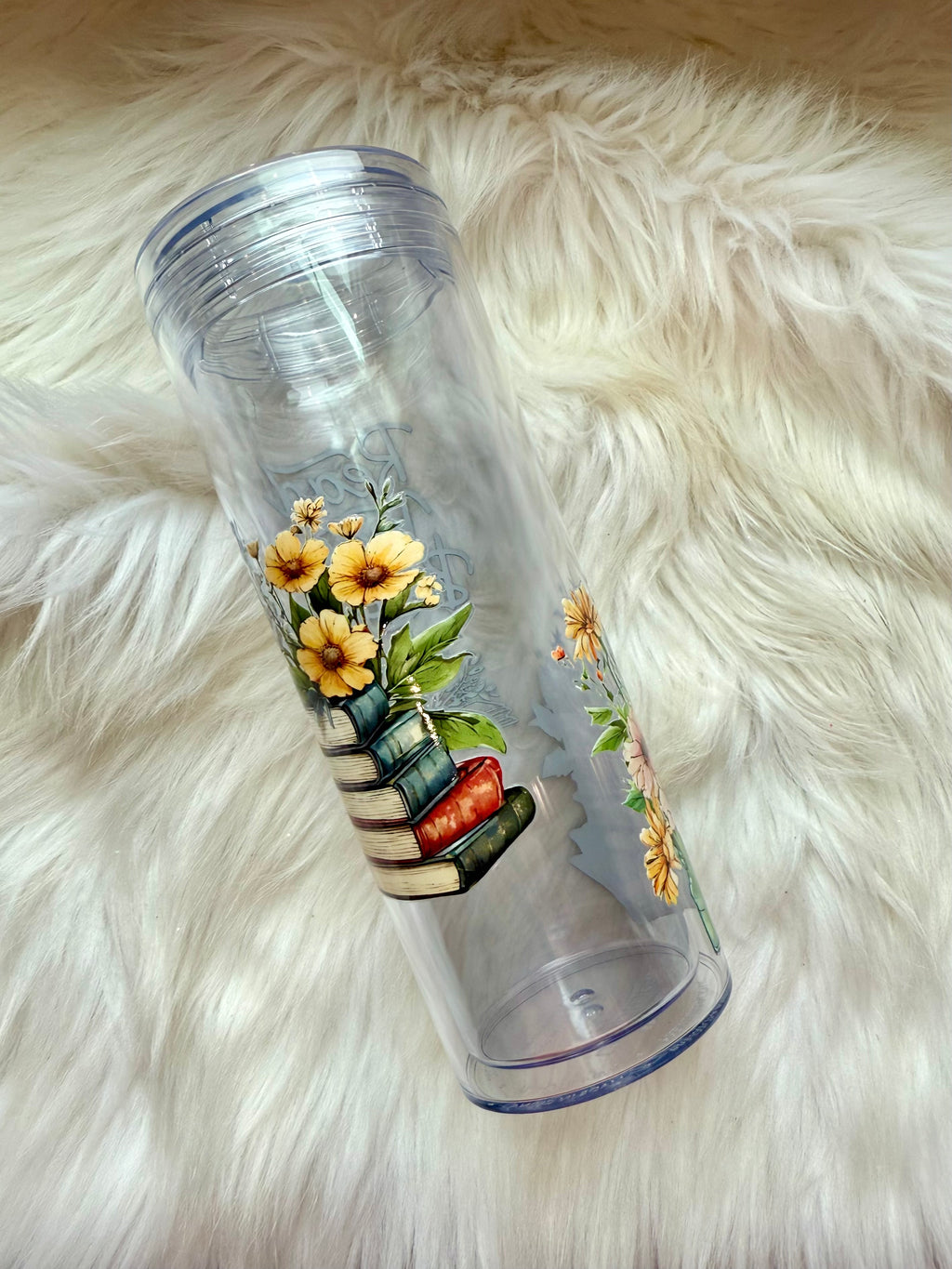 16oz Skinny Acrylic Tumbler - Read More Books
