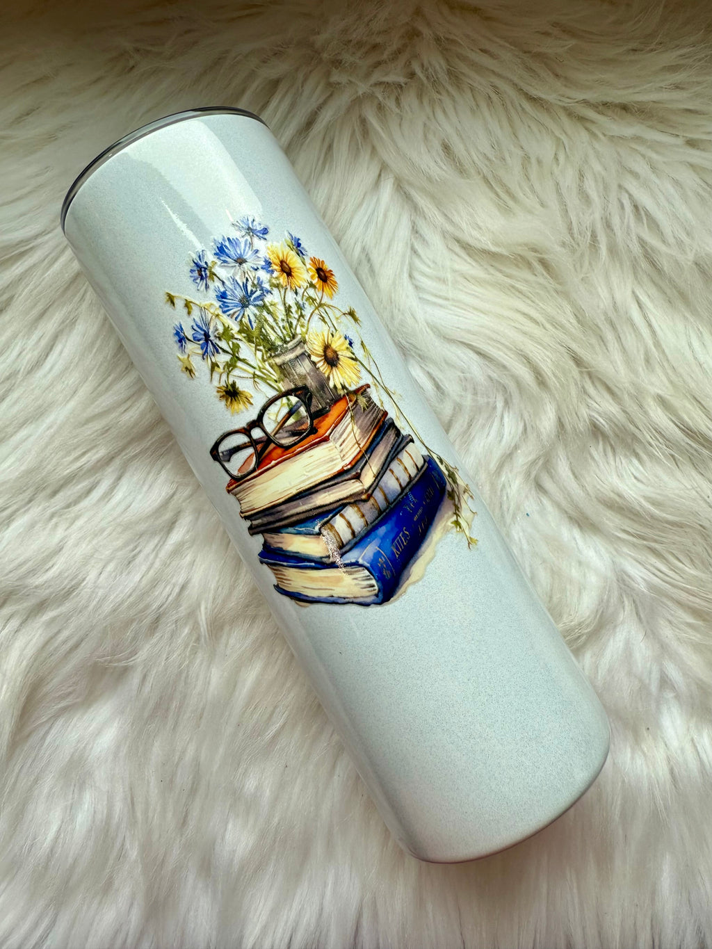 20oz Stainless Steel Holo Tumbler - Floral Books