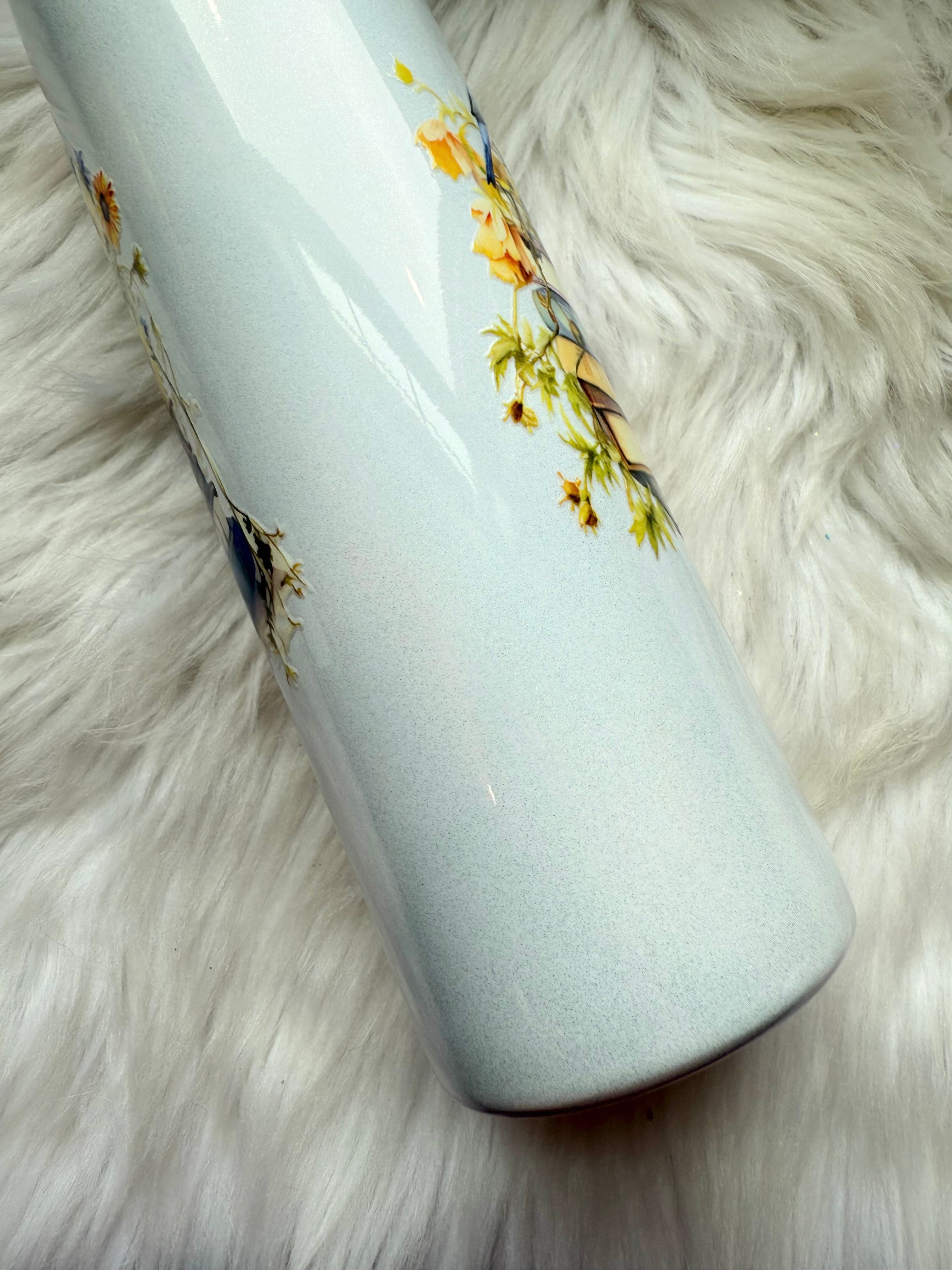 20oz Stainless Steel Holo Tumbler - Floral Books