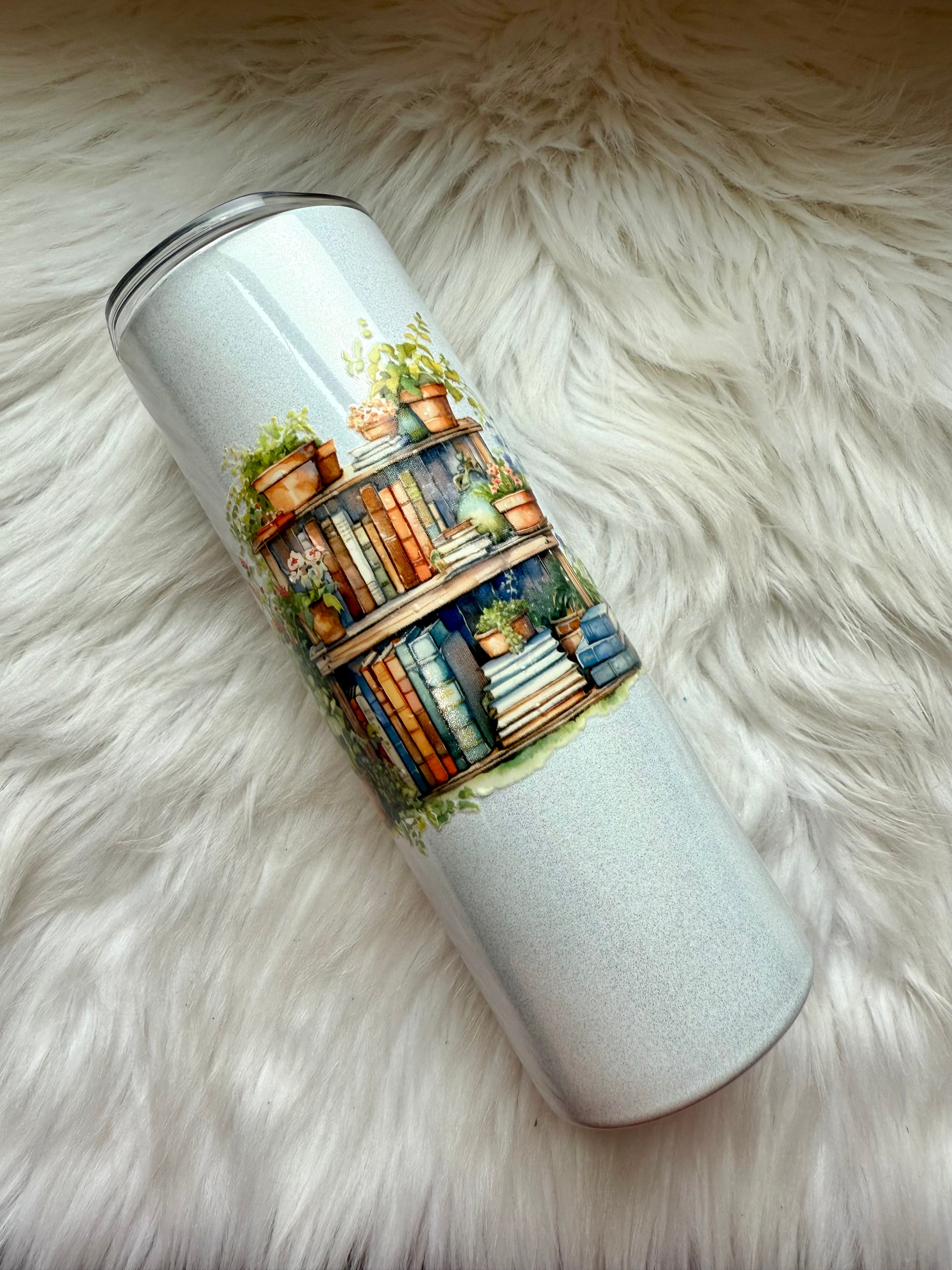 20oz Stainless Steel Holo Tumbler - Plants & Books